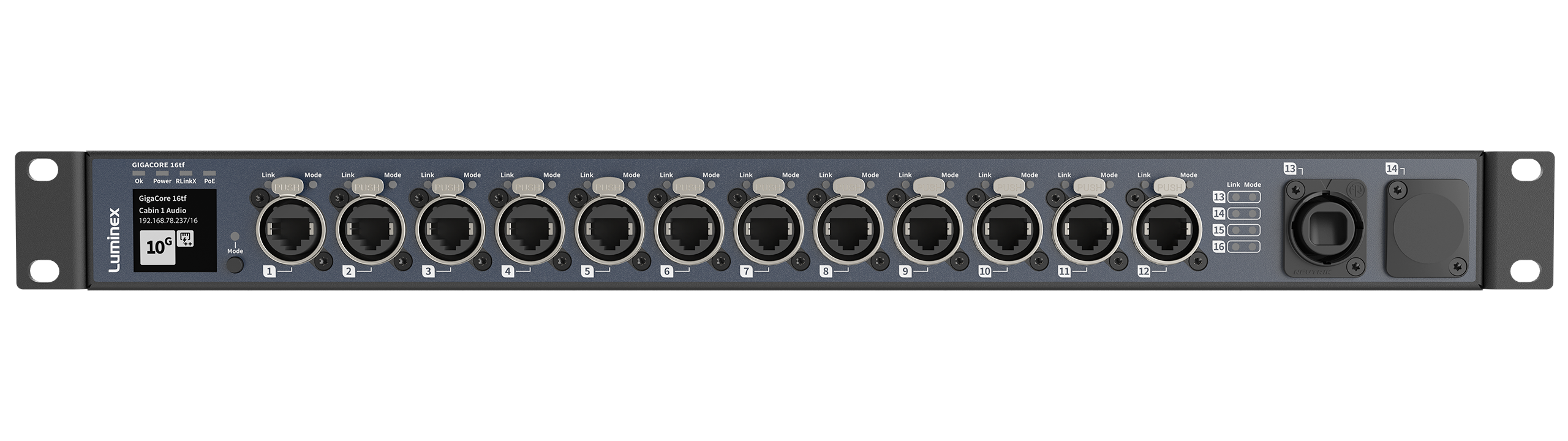 【新品】Luminex GigaCore 16tf ，適用于專業(yè)巡演應(yīng)用的10Gb以太網(wǎng)交換機(jī)